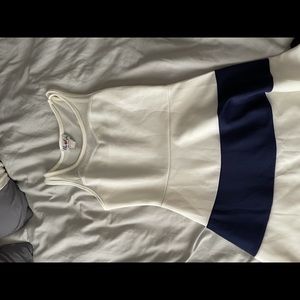 Blue and white dress